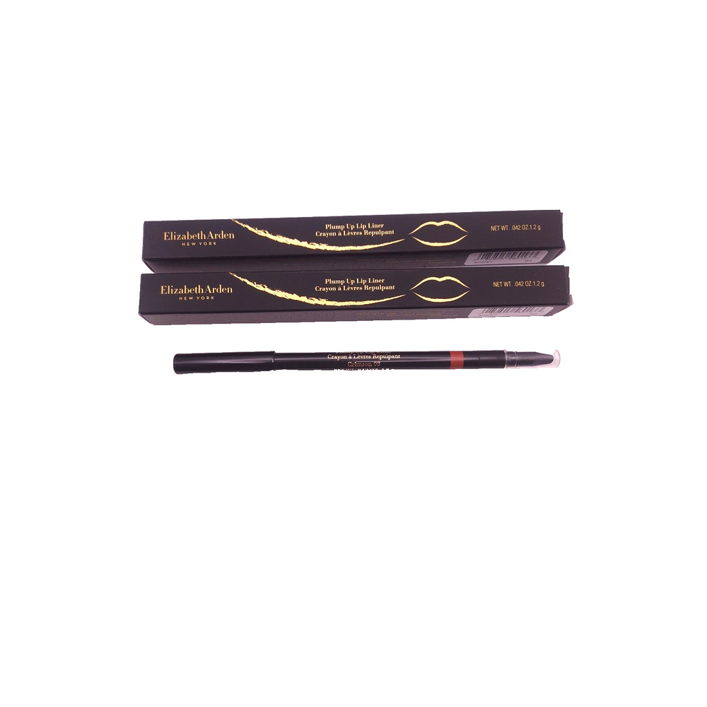 LOT OF 2 Elizabeth Arden PLUMP UP Lip Liner Waterproof 08 CRIMSON (red)